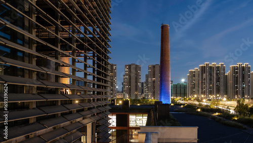 The steel factory at sunset