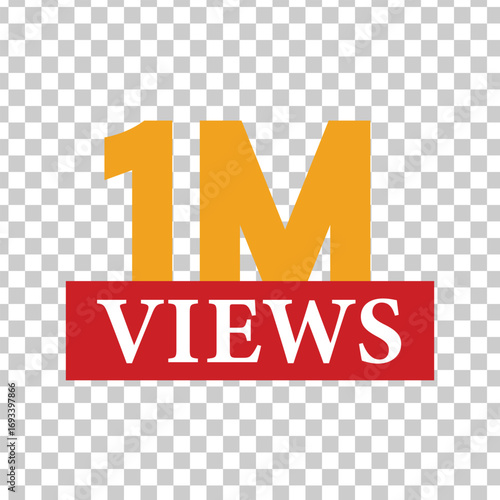 One million views milestone celebration graphic with bold orange number and red banner