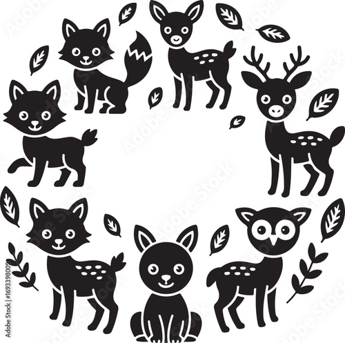 silhouette vector set of Animal icon 