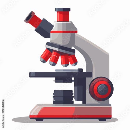 Microscope Illustration A Detailed Vector Graphic of a Compound Microscope