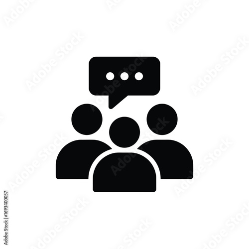 Group of people communicating with speech bubble icon