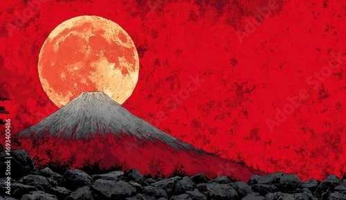 Crimson Lunar Mountain Peak