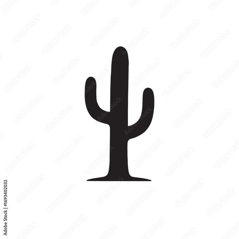 Fototapeta premium Cactus silhouette vector illustration