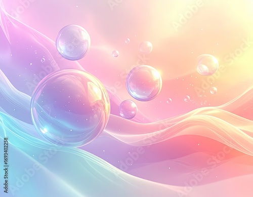 Peach And Cream Soft Bokeh Lights With Bubbles