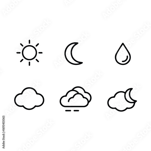 Weather forecast icons for web and app design