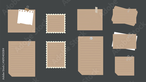 9 Brown Aesthetic Paper Notebook Pieces