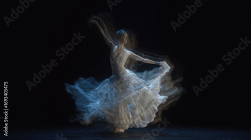Ethereal Dancer: Motion Blur Captures the Beauty of Movement on Stage