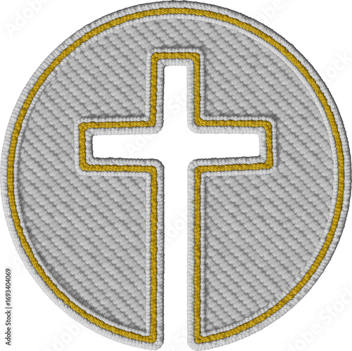 Colorful Christian Cross Patch Design