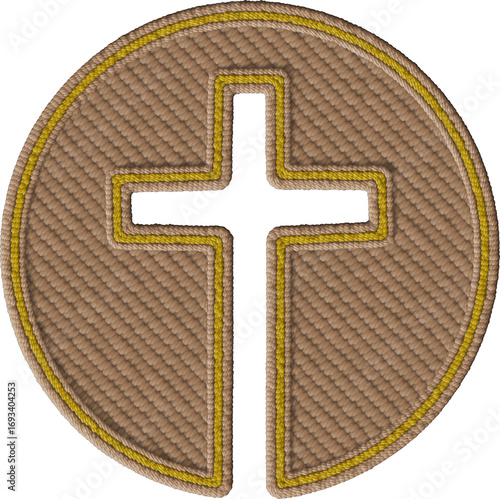 Colorful Christian Cross Patch Design