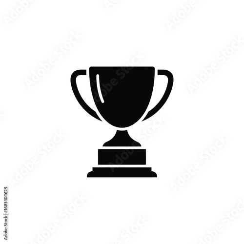 Simple black silhouette of a trophy cup