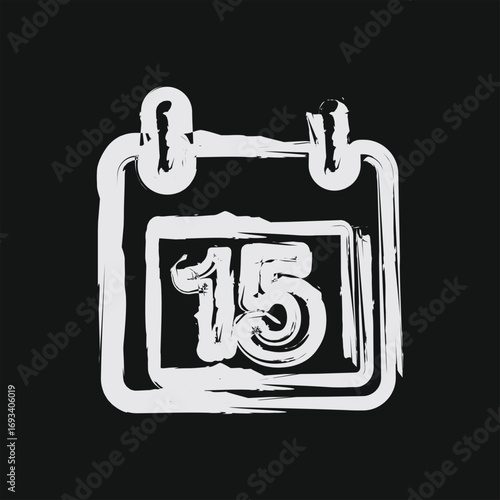 Hand Drawn Brush Stroke Dirty Art Symbol Icon Sign Isolated On White And Black Background  