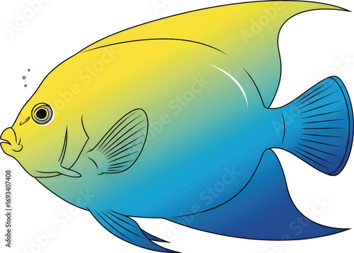 Vibrant Cartoon Illustration of an Angelfish