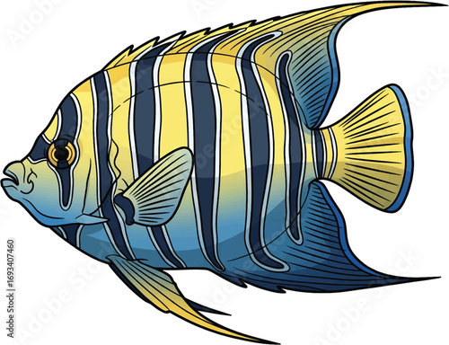 Vibrant Collection of Angelfish, Perfect for Aquatic Themed Designs