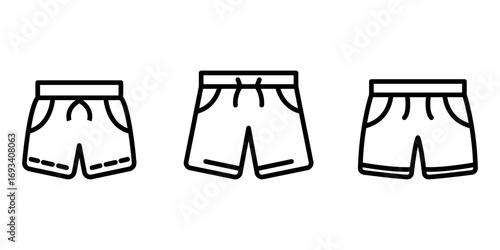 shorts outline or line icon design bundle.