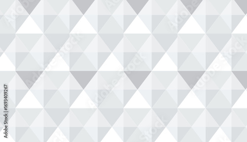A sleek, monochromatic pattern of interlocking diamonds and triangles in varying shades of white and light grey creates a subtle, modern texture. Perfect for minimalist and clean designs.