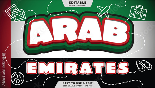 Arab Emirates editable text effect template