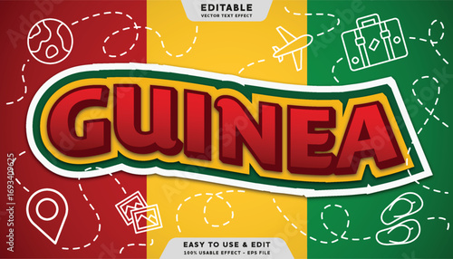 Guinea editable text effect template