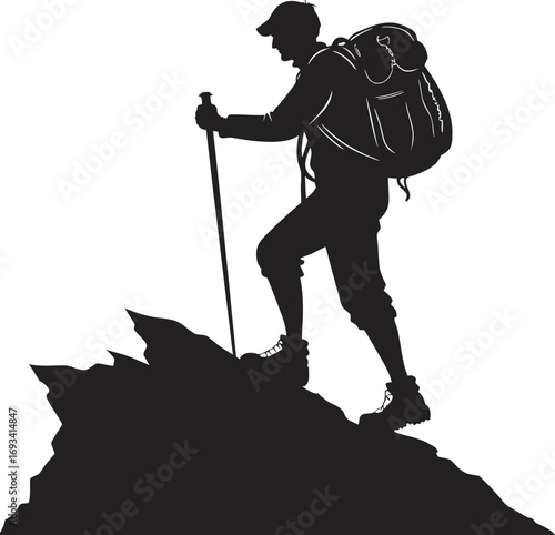 silhouette of a climber
