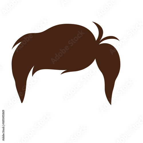 Stylized brown hairstyle illustration. Ideal for fashion design, beauty branding, or character and avatar creation projects.