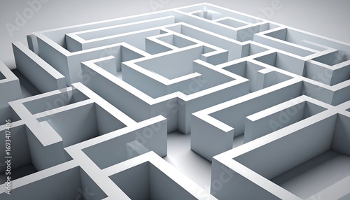 Complex 3D maze, intricate pathways