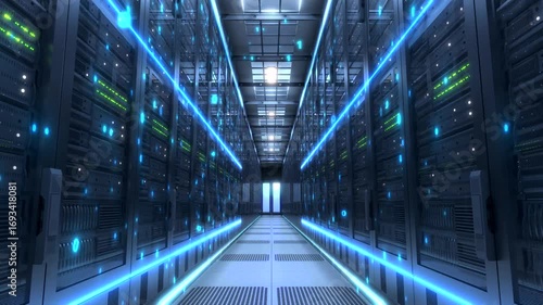 Technology big data cloud storage ai artificial intelligence data computer room