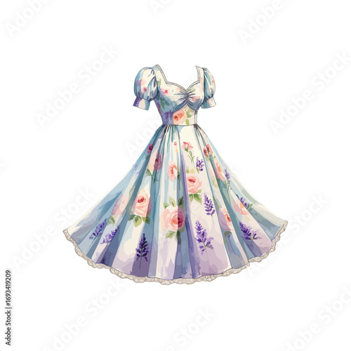dress with flowers , floral beautiful dress