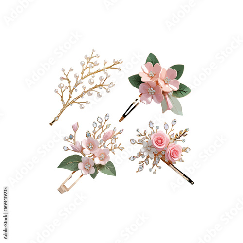 floral hair clips 