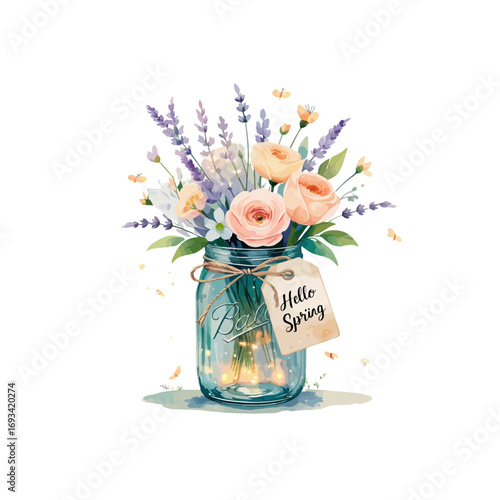 flowers in vase , glass vase , flowers with fairy lights , floral pot , hello spring flower vase