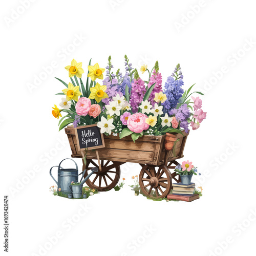 cart full of flowers