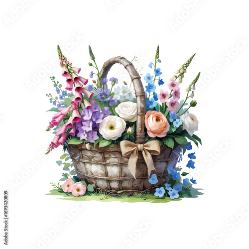 basket with flowers