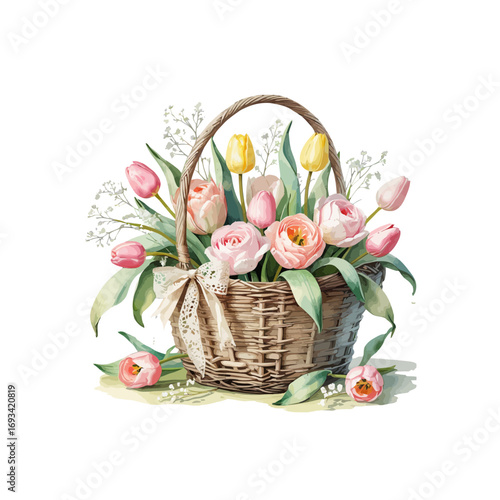 basket with flowers