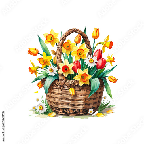 basket with flowers