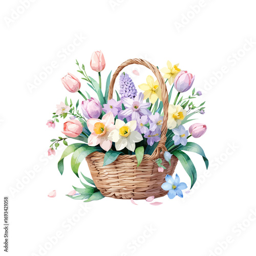 basket with flowers