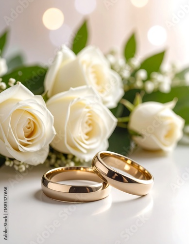 Wedding Rings and Roses Bouquet