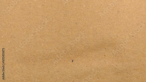 Background of brown kraft paper or cardboard texture. Abstract pattern of beige rough carton, old paper sheet, parchment or papyrus surface.