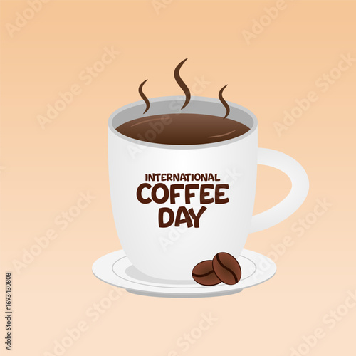 vector graphic of International Coffee Day ideal for International Coffee Day celebration