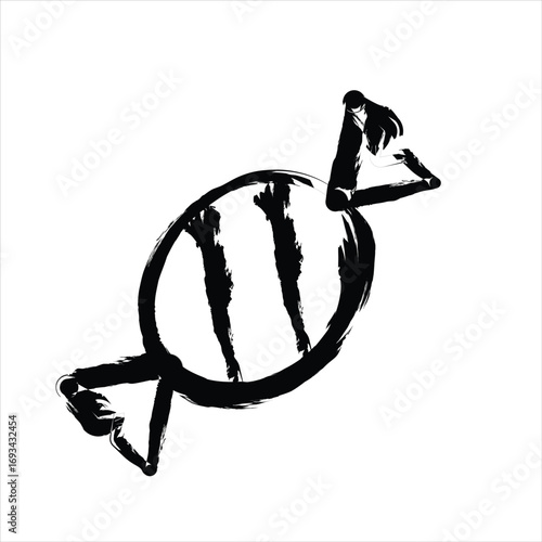 Vector Ink Grunge Brush Stroke Icon, Logo, Design Elements