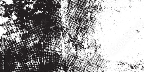 Black and White Halftone Grit Texture Abstract Background