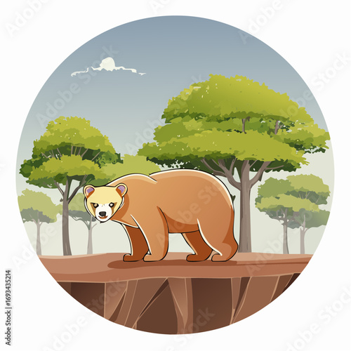  atlas bear cedar forest illustration for wildlife history