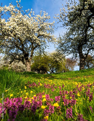 Wallpaper Mural Spring blossoms carpet a hill Torontodigital.ca
