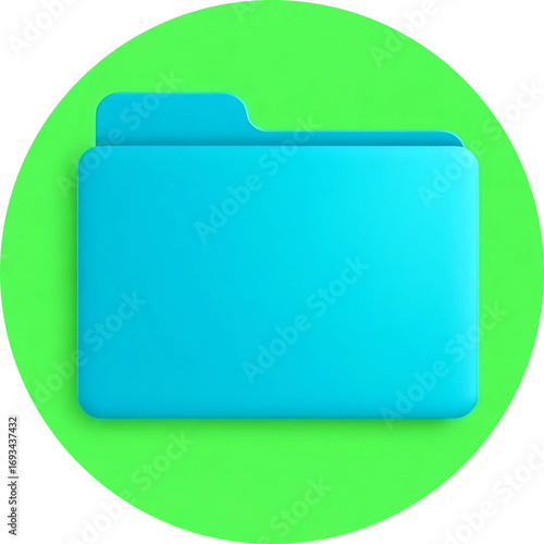 Simple Closed Folder Icon with Soft Shadow