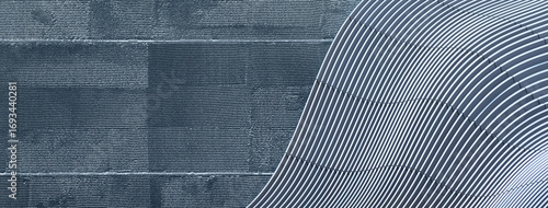 modern gray curve with rough concrete futuristic architecture banner background