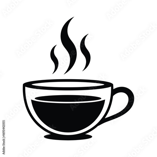 Steaming cup of coffee icon