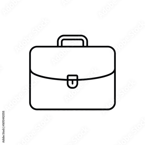Simple black outline icon of a business briefcase