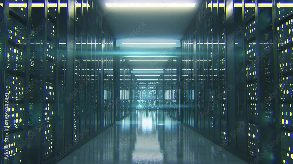 Technology big data cloud storage ai artificial intelligence data computer room