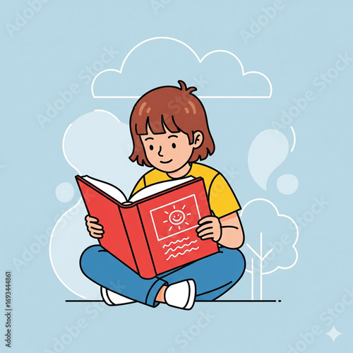 boy reading a book