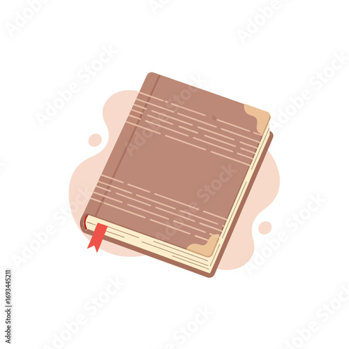 vector illustration of a historical book with a red bookmark representing the legacy and service records of veterans for Veterans Day.