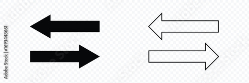 Two opposite arrows icon. transfer vector sign .vector illustration. eps 10 .