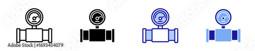 Pressure Gauge  Icon Set Multiple Style Collection
