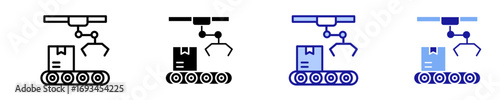 Assembly Line  Icon Set Multiple Style Collection
